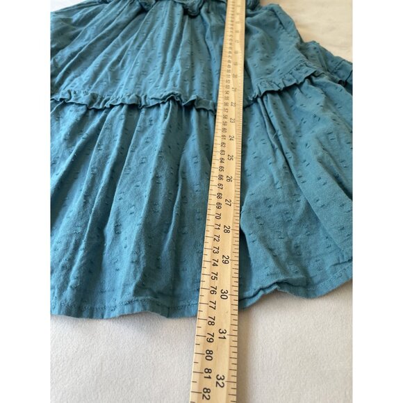 Vintage Y2K Old Navy Teal Smocked Dress With Ruffle Straps & Skirt Cottagecore - Picture 7 of 12